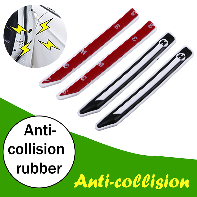 4pcs Rubber Car Door Edge Guard Strip Protector Anti-collision Trim