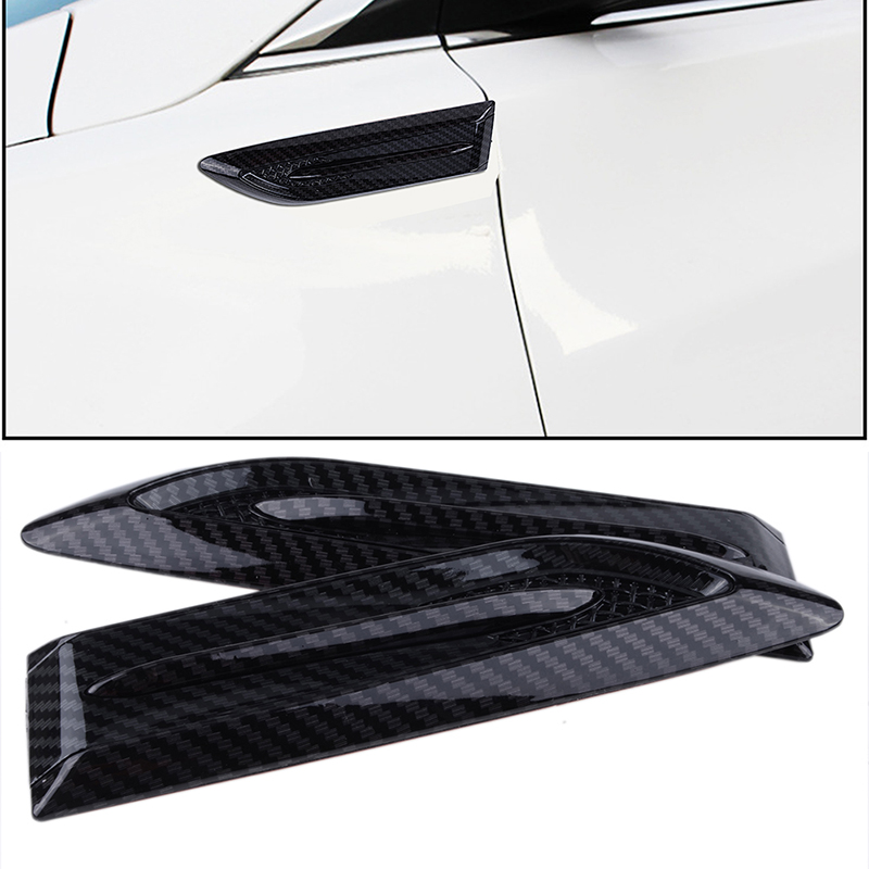 2x Universal Car Decorative Air Flow Intake Scoop Bonnet Side Fender Vents Black
