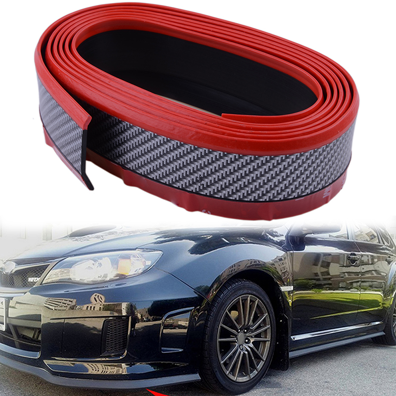 Lip Splitter Spoiler Universal Black PU Rubber Front Bumper Chin Body Wing Kit EBay