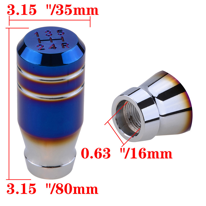 1X 5Speed Bride Aluminum Burnt Blue Universal Gear Shift Knob Shifter