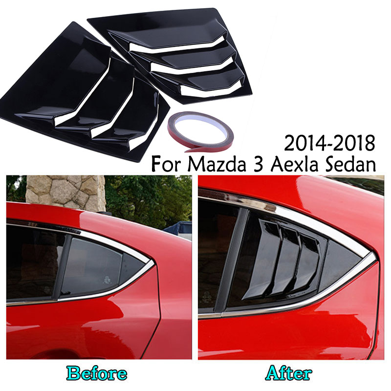 Fit For Mazda 3 Axela Sedan Hatchback Rear Window Side Louvers Vent